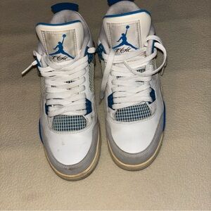 Nike Air Jordan 4 Retro Military Blue 2012 Size 8.5 308497-105 White Blue